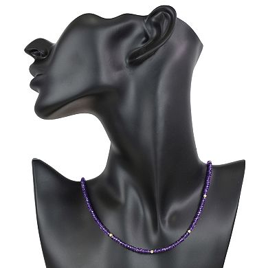 Jewelmak 14k Yellow Gold & Amethyst Necklace