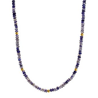 Jewelmak 14k Yellow Gold & Iolite Necklace
