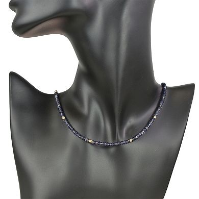 Jewelmak 14k Yellow Gold & Iolite Necklace