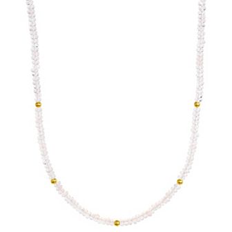 Jewelmak 14k Yellow Gold & Rose Quartz Necklace