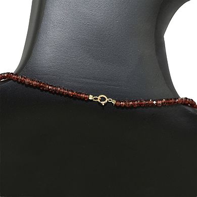 Jewelmak 14k Yellow Gold & Garnet Necklace