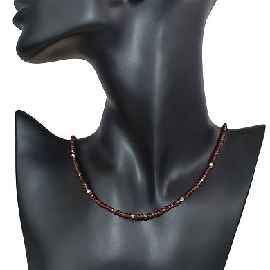 Jewelmak 14k Yellow Gold & Garnet Necklace