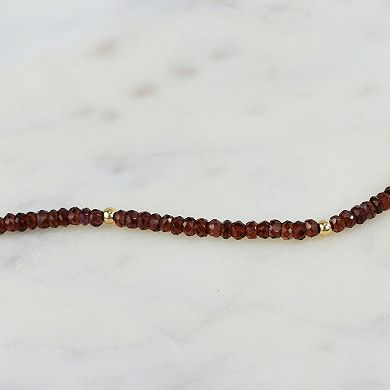 Jewelmak 14k Yellow Gold & Garnet Necklace