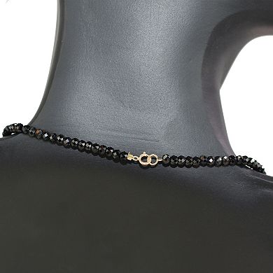 Jewelmak 14k Yellow Gold & Black Spinel Necklace