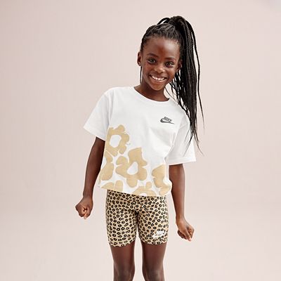 Girls 4 6x Nike Floral Boxy T shirt Biker Shorts Set