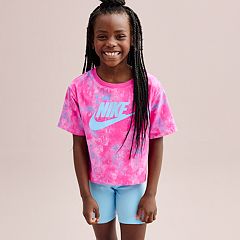 Nike Glow Time Boxy Tee and Shorts Set Preschool Set Black Pink