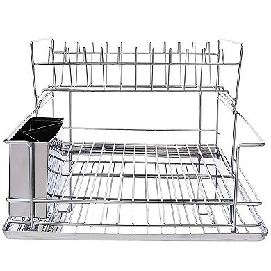 MegaChef Pro 15.5 Inch Stainless Iron Shelf Dish Rack