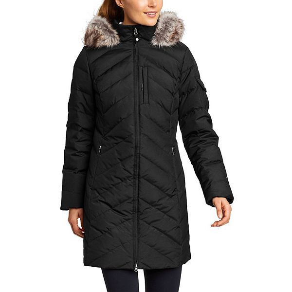 Women's Eddie Bauer Crystal Ridge Down Parka Jacket - Black (LARGE)