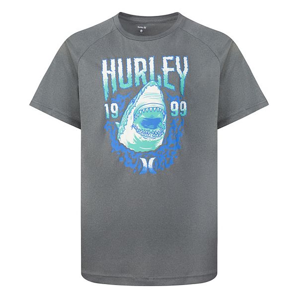 Boys 4-20 Hurley Shark Abyss UPF Graphic Tee - Black Heather (6)