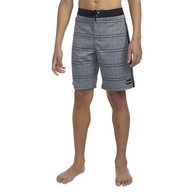 Boys 4 20 Hurley Shoreline Stretch Stripe Swim Boardshorts Color Black Size 5