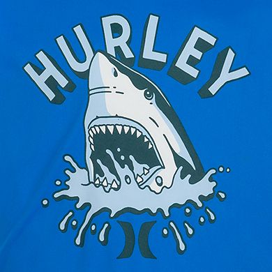 Boys 4-20 Hurley Shark Head Swim H2O-Dri UPF Rash Guard and Trunks Set