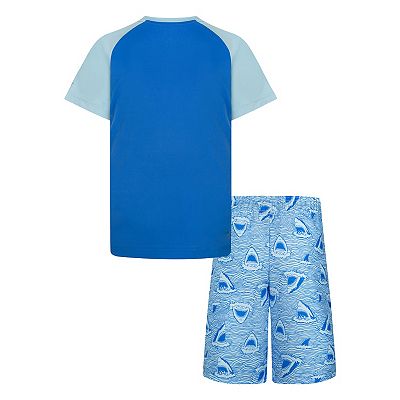 Boys 4-20 Hurley Shark Head Swim H2O-Dri UPF Rash Guard and Trunks Set