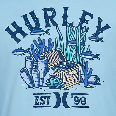 Boys 4-16 Hurley Treasure Hunt Swim UPF 50+ Rash Guard and Trunks Set