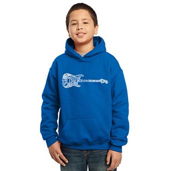 Rock Guitar - Boy's Word Art Hooded Sweatshirt