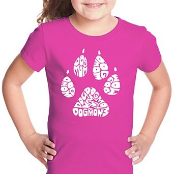 Dog Mom - Girl's Word Art T-shirt