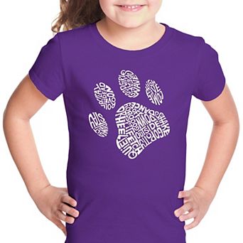 Dog Paw - Girl's Word Art T-shirt