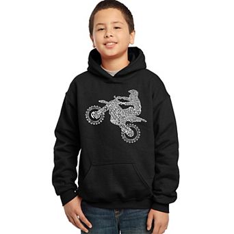 Freestyle Motocross - FMX - Boy's Word Art Hooded Sweatshirt