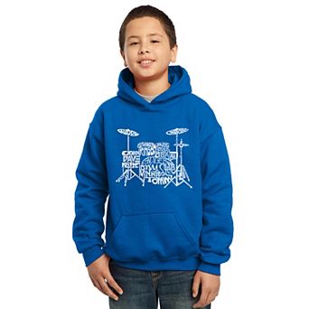 Drums - Boy's Word Art Hooded Sweatshirt