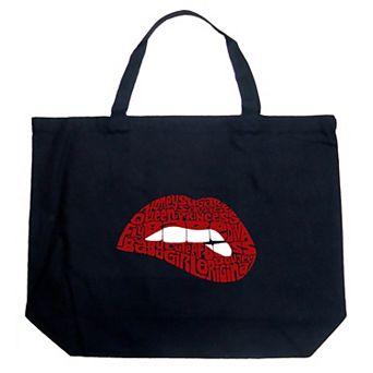 Large Word Art Tote Bag - Savage Lips