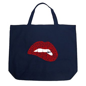 Large Word Art Tote Bag - Savage Lips