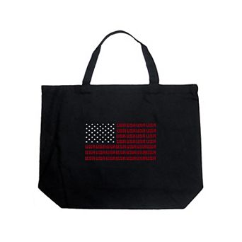 Large Word Art Tote Bag - USA Flag