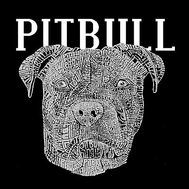Large Word Art Tote Bag - Pitbull Face