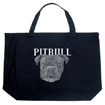 Large Word Art Tote Bag - Pitbull Face