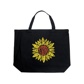 Large Word Art Tote Bag - Sunflower
