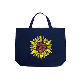 Large Word Art Tote Bag - Sunflower