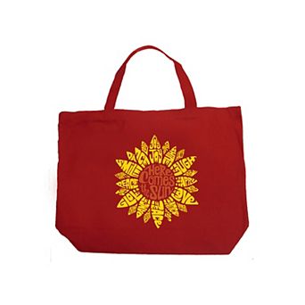 Large Word Art Tote Bag - Sunflower
