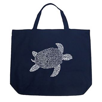 Large Word Art Tote Bag - Turtle