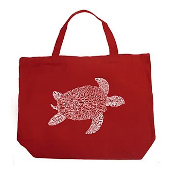 Large Word Art Tote Bag - Turtle