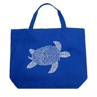 Large Word Art Tote Bag - Turtle