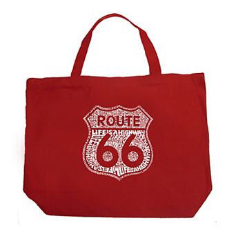 Large Word Art Tote Bag - Route 66 - Life is a Highway