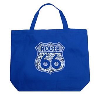 Large Word Art Tote Bag - Route 66 - Life is a Highway