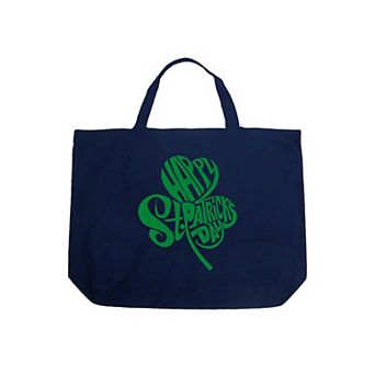 Large Word Art Tote Bag - St. Patrick's Day Shamrock