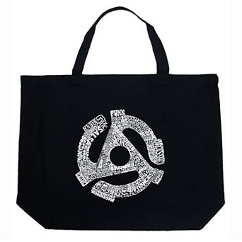 Large Word Art Tote Bag - Record Adapter