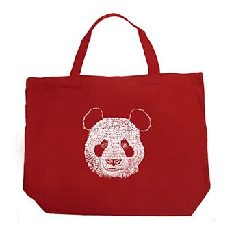Large Word Art Tote Bag - Panda