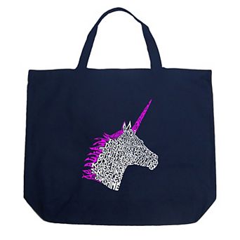 Large Word Art Tote Bag - Unicorn