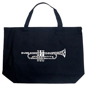 Large Word Art Tote Bag - Trumpet