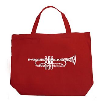 Large Word Art Tote Bag - Trumpet