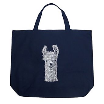 Large Word Art Tote Bag - Llama