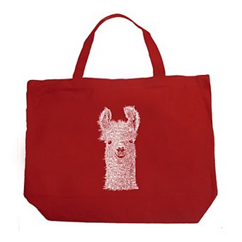 Large Word Art Tote Bag - Llama