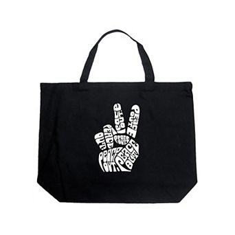 Large Word Art Tote Bag - Peace Out
