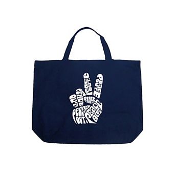 Large Word Art Tote Bag - Peace Out