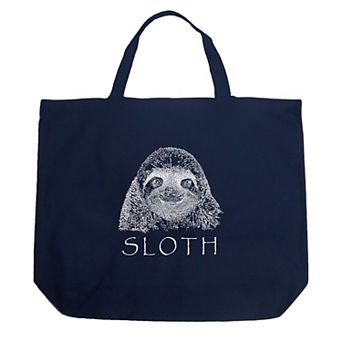 Large Word Art Tote Bag - Sloth