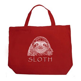 Large Word Art Tote Bag - Sloth