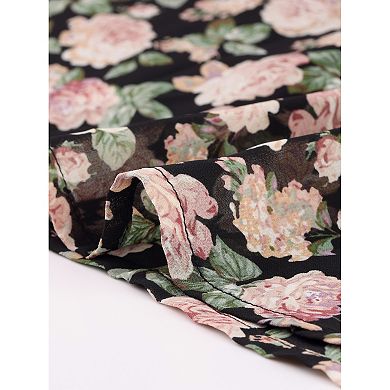 Women's Floral Off Shoulder Short Sleeve Smocked Dress