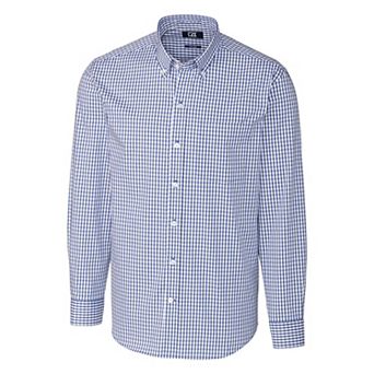 Cutter & Buck Easy Care Stretch Gingham Mens Big and Tall Long Sleeve Dress Shirt