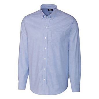 Cutter & Buck Stretch Oxford Stripe Mens Big and Tall Long Sleeve Dress Shirt